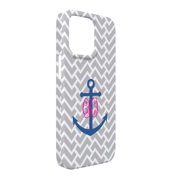 Custom Monogram Anchor iPhone Case - Plastic - iPhone 13 Pro Max