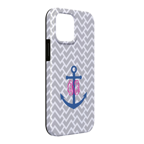Custom Monogram Anchor iPhone Case - Rubber Lined - iPhone 13 Pro Max