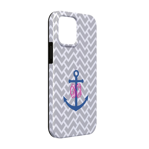 Custom Monogram Anchor iPhone Case - Rubber Lined - iPhone 13 Pro
