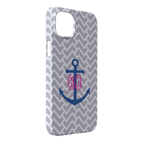 Custom Monogram Anchor iPhone Case - Plastic - iPhone 14 Plus
