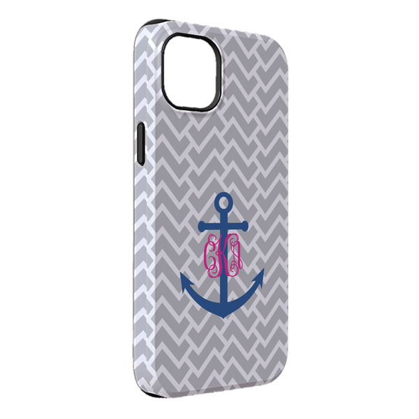 Custom Monogram Anchor iPhone Case - Rubber Lined - iPhone 14 Pro Max