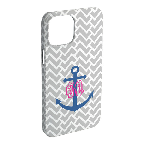 Custom Monogram Anchor iPhone Case - Plastic