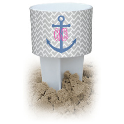 Monogram Anchor White Beach Spiker Drink Holder (Personalized)