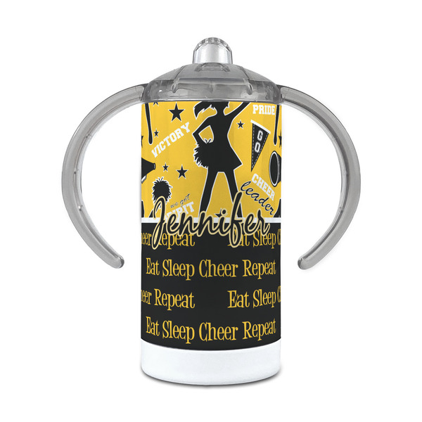Custom Cheer 12 oz Stainless Steel Sippy Cup (Personalized)