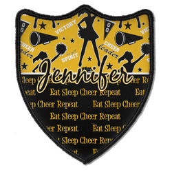Cheer Iron On Shield Patch B w/ Name or Text