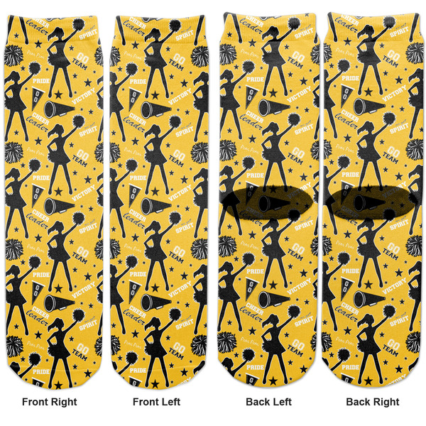 Cheer Adult Crew Socks - Double Pair - Front and Back - Apvl