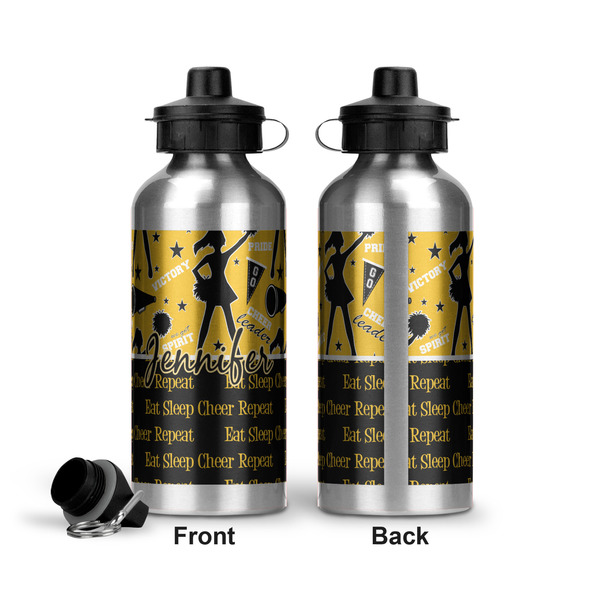 Cheer Aluminum Water Bottle - Front and Back