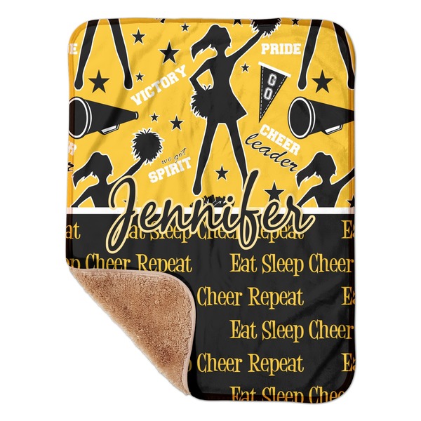 Custom Cheer Sherpa Baby Blanket - 30" x 40" w/ Name or Text