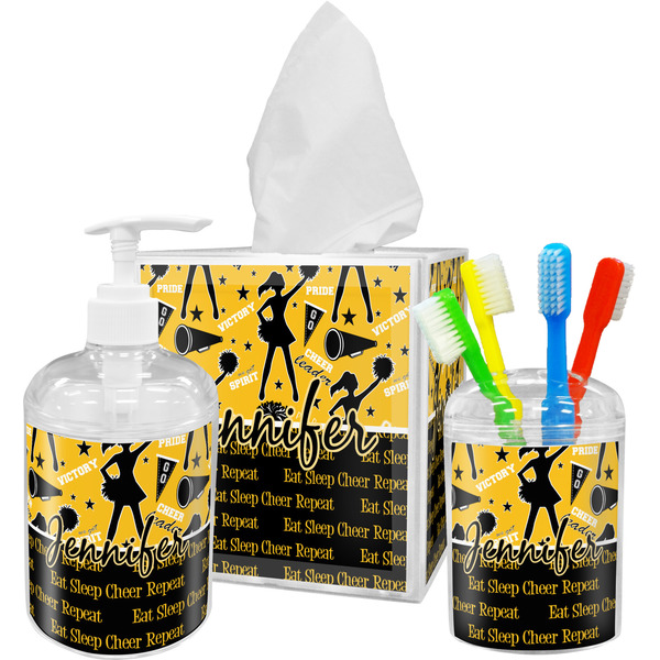 Custom Cheer Acrylic Bathroom Accessories Set w/ Name or Text