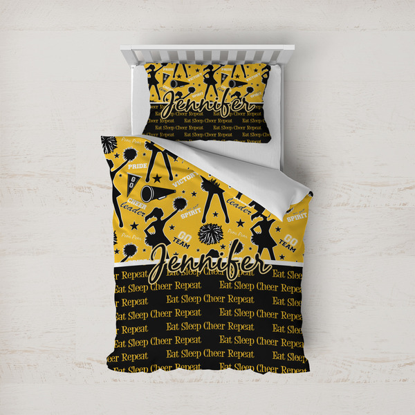 Custom Cheer Duvet Cover Set - Twin (Personalized)
