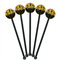 Cheer Black Plastic 5.5" Stir Stick - Round - Fan View