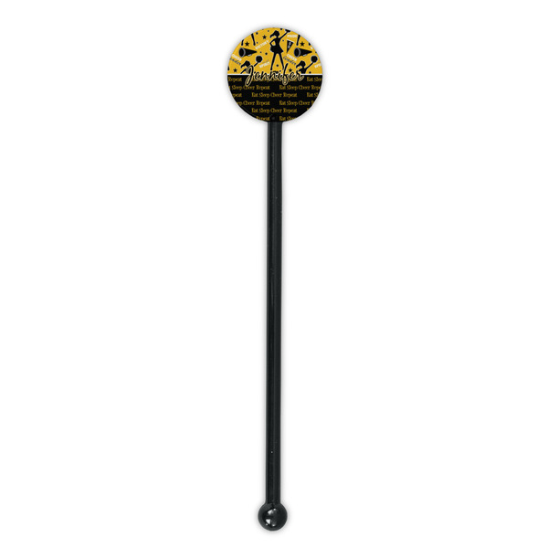 Cheer Black Plastic 5.5" Stir Stick - Round - Single Stick
