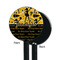 Cheer Black Plastic 5.5" Stir Stick - Single Sided - Round - Front & Back
