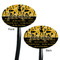 Cheer Black Plastic 7" Stir Stick - Double Sided - Oval - Front & Back