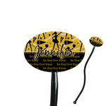 Cheer 7" Oval Plastic Stir Sticks - Black - Single Sided (Personalized)
