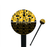 Cheer 7" Round Plastic Stir Sticks - Black - Double Sided (Personalized)