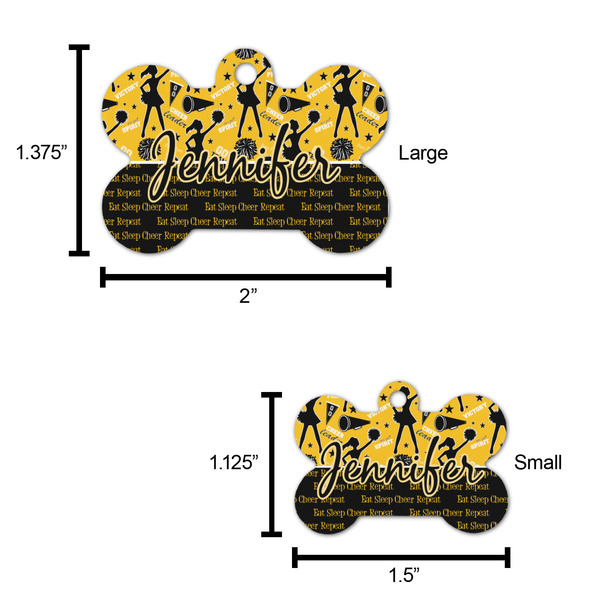 Cheer Bone Shaped Dog ID Tag - Large - Scale