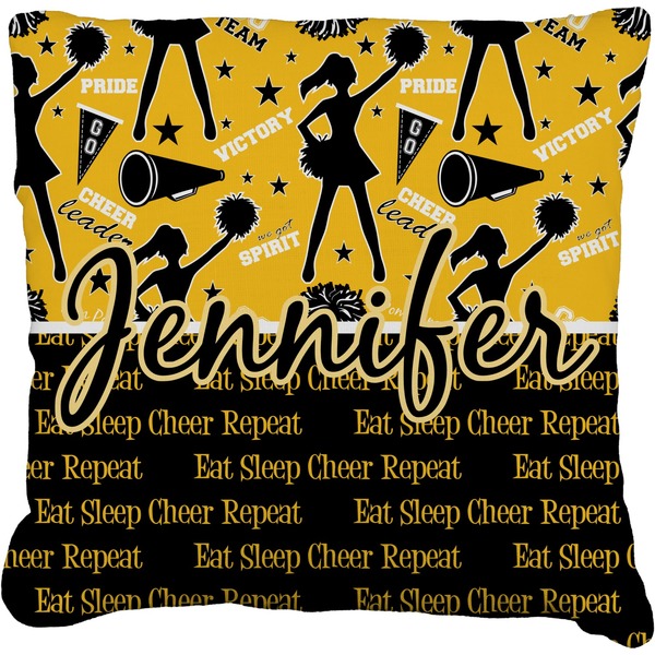 Custom Cheer Faux-Linen Throw Pillow 18" (Personalized)