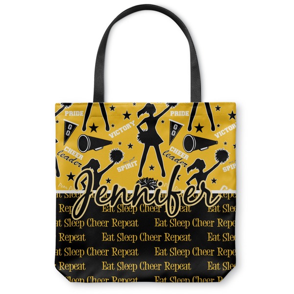 Custom Cheer Canvas Tote Bag - Large - 18"x18" (Personalized)