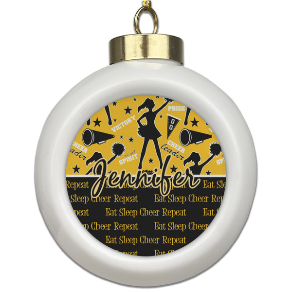 Custom Cheer Ceramic Ball Ornament (Personalized)