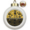 Cheer Ceramic Christmas Ornament - Poinsettias (Front View)