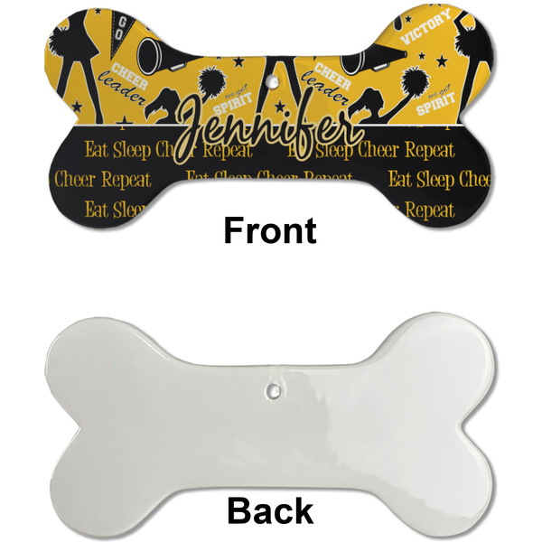 Cheer Ceramic Flat Ornament - Bone Front & Back Single Print (APPROVAL)