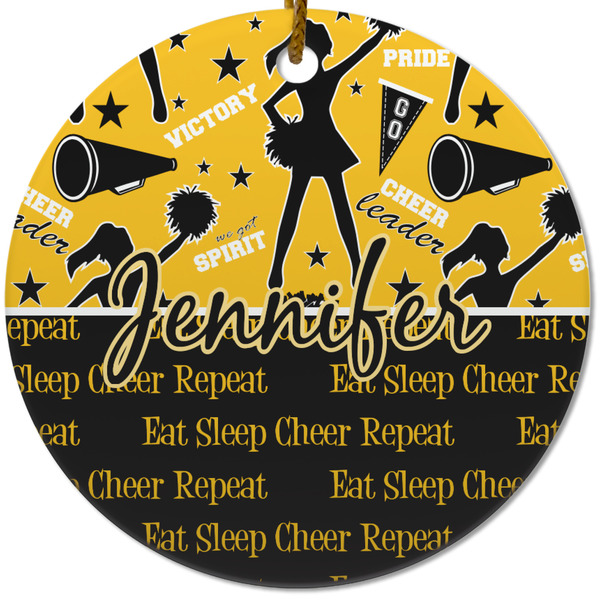 Cheer Ceramic Flat Ornament - Circle (Front)
