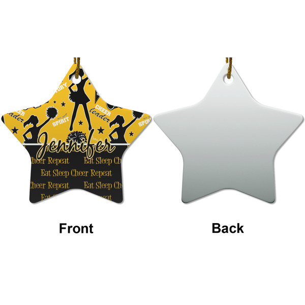 Cheer Ceramic Flat Ornament - Star Front & Back (APPROVAL)