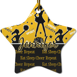 Cheer Star Ceramic Ornament w/ Name or Text