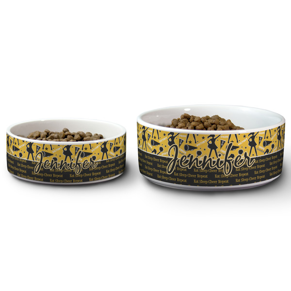 Cheer Ceramic Dog Bowls - Size Comparison