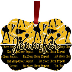 Cheer Metal Frame Ornament - Double Sided w/ Name or Text