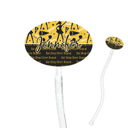 Cheer 7" Oval Plastic Stir Sticks - Clear (Personalized)