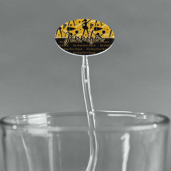 Cheer Clear Plastic 7" Stir Stick - Oval - Main