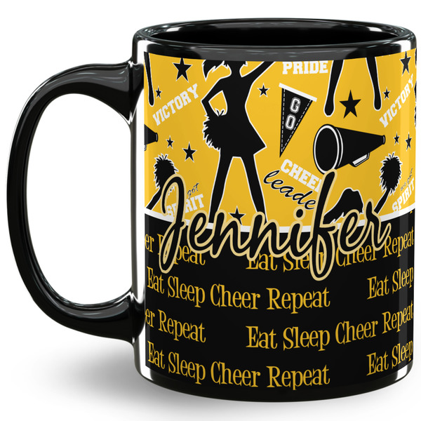 Custom Cheer 11 Oz Coffee Mug - Black (Personalized)