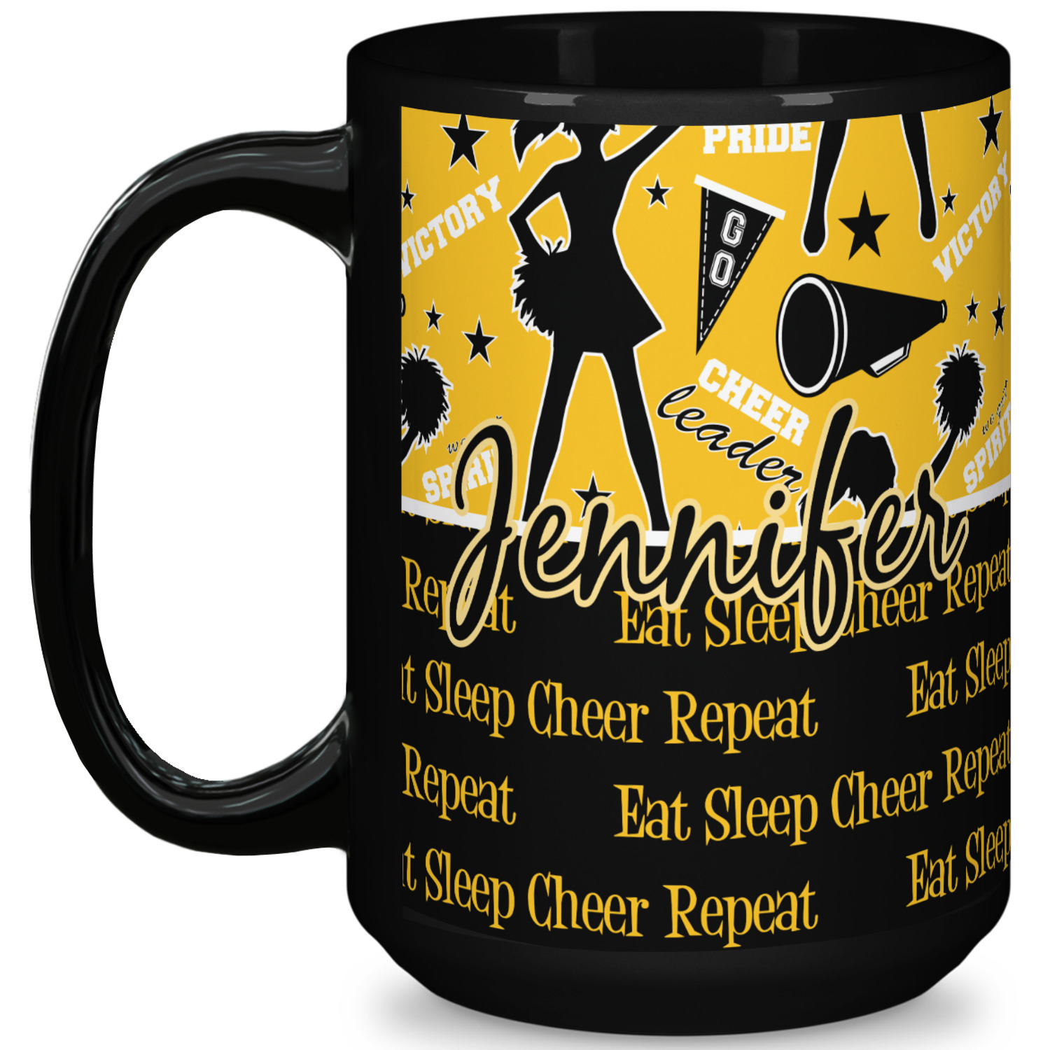 Cheer 15 Oz Coffee Mug Black (Personalized) YouCustomizeIt