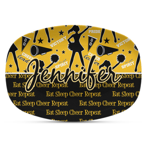 Custom Cheer Plastic Platter - Microwave & Oven Safe Composite Polymer (Personalized)