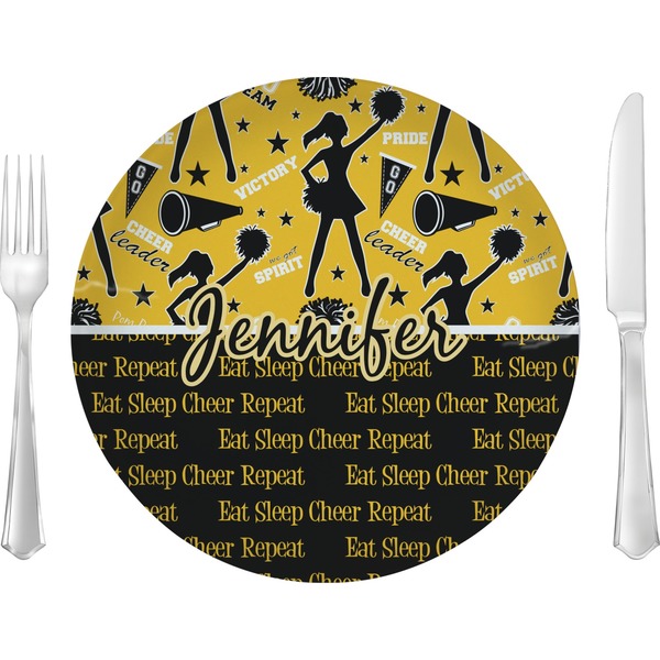 Custom Cheer 10" Glass Lunch / Dinner Plates - Single or Set (Personalized)