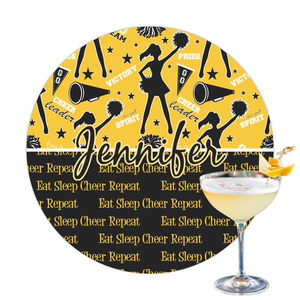 Custom Cheer Printed Drink Topper - 3.25" (Personalized)