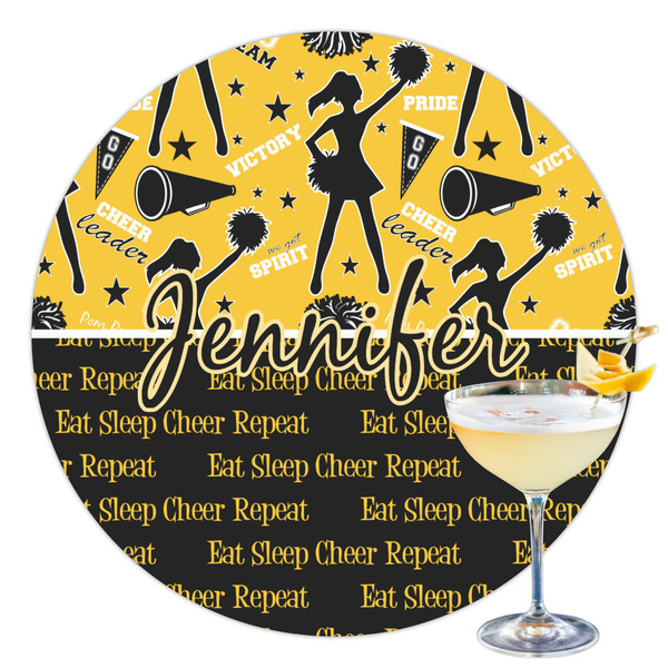 Custom Cheer Printed Drink Topper - 3.5" (Personalized)
