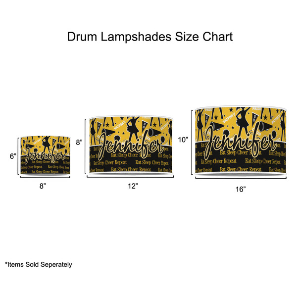 Cheer Drum Lampshades - Sizing Chart