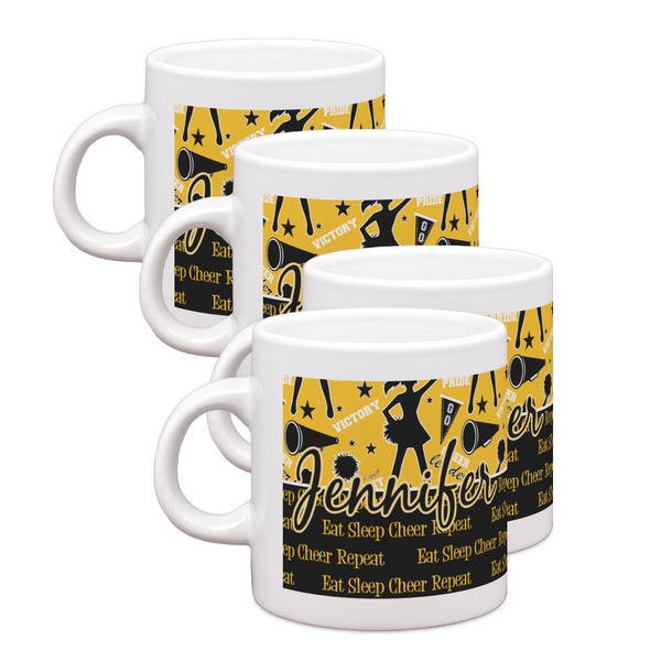 Custom Cheer Single Shot Espresso Cups - Set of 4 (Personalized)