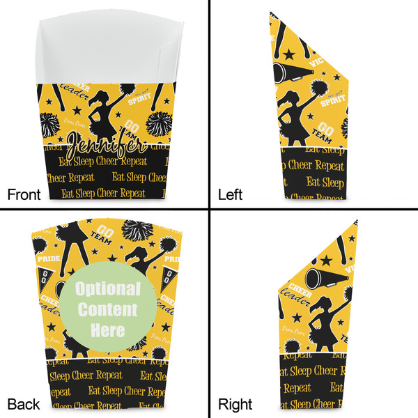 Cheer French Fry Favor Box - Front & Back View
