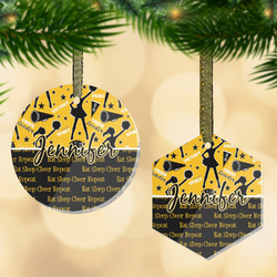 Cheer Flat Glass Ornament w/ Name or Text
