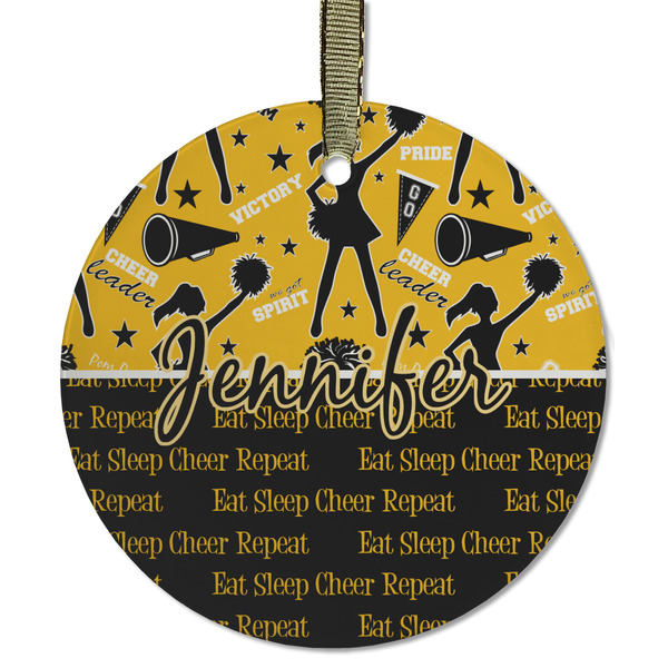 Cheer Frosted Glass Ornament - Round
