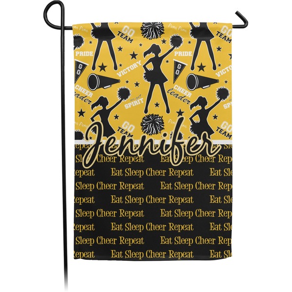 Custom Cheer Small Garden Flag - Double Sided w/ Name or Text