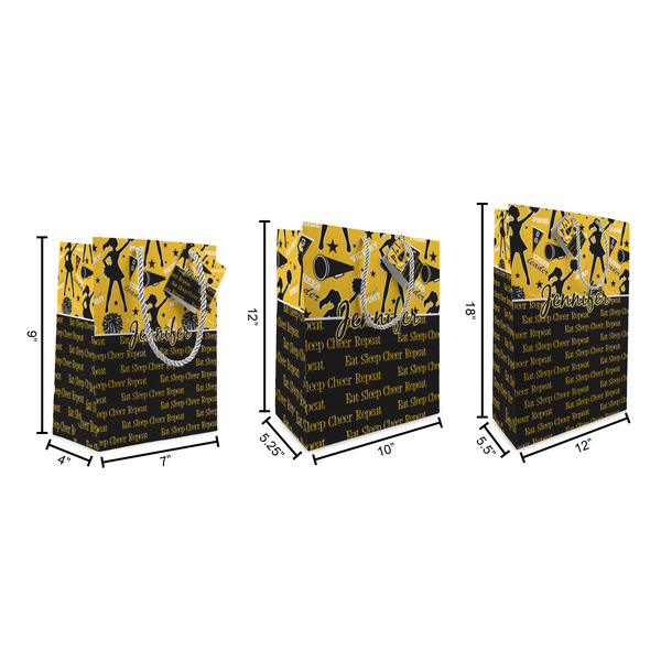Cheer Gift Bags - All Sizes - Dimensions