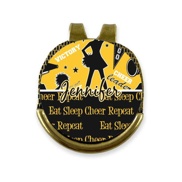 Custom Cheer Golf Ball Marker - Hat Clip - Gold