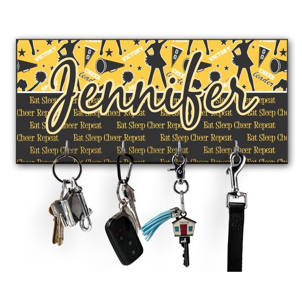 Custom Cheer Key Hanger w/ 4 Hooks w/ Graphics and Text