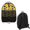 Cheer Large Backpack - Black - Front & Back View