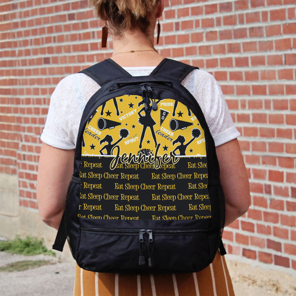 Cheer Large Backpack - Black - On Back